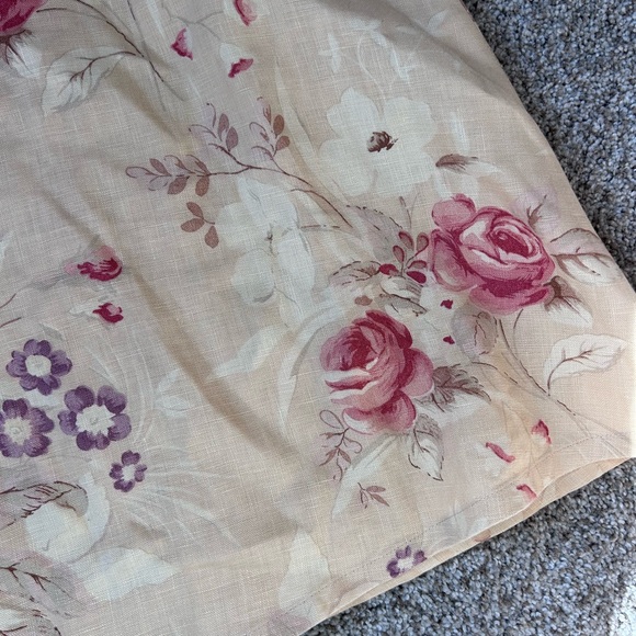 Vintage Lauren Ralph Lauren 100% Linen Floral Button Down A Line Skirt. 90’s. - Picture 3 of 14